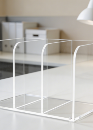 3-Section Clear Acrylic Magazine File Holder