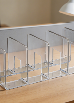 4-Section Clear Acrylic File Sorter