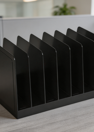7-Compartment Black Desktop File Sorter