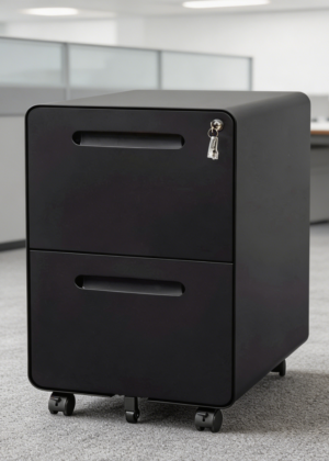 2-Drawer Mobile Metal File Cabinet with Lock Pre-Assembly