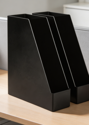 12-Pack Black Plastic Vertical Magazine Rack