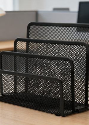 3-Section Metal Mesh Vertical Mail Sorter